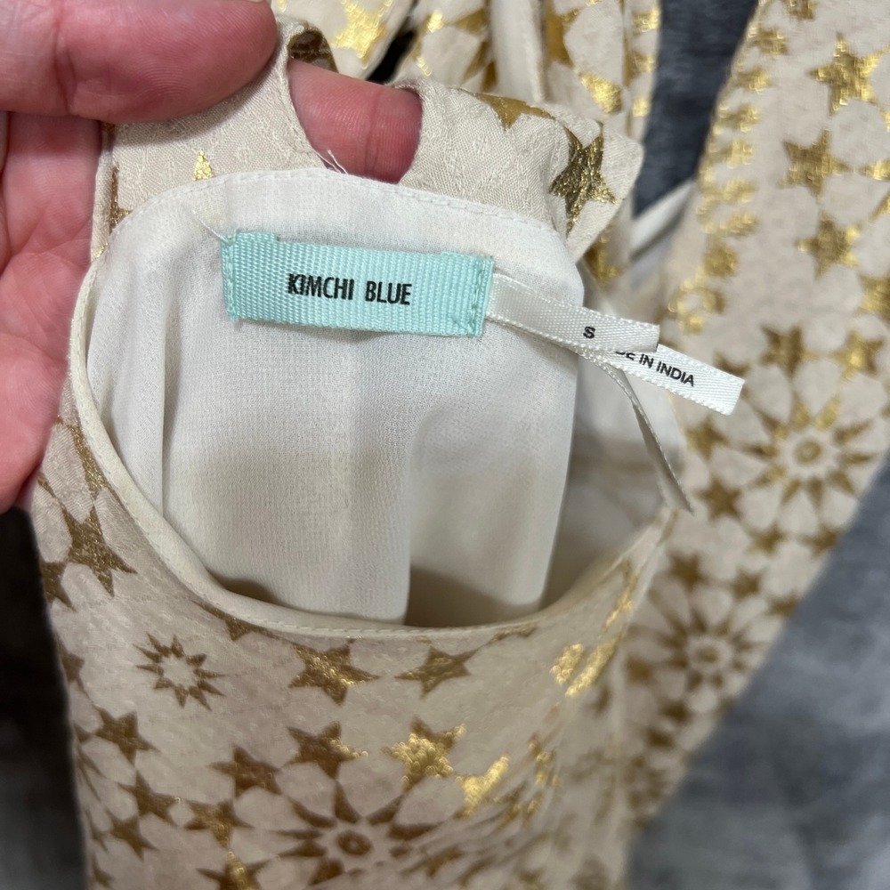 Kimchi Blue Gold Star Celestial Beaded Halter Mini Dress Small Boho Festival - Picture 5 of 10